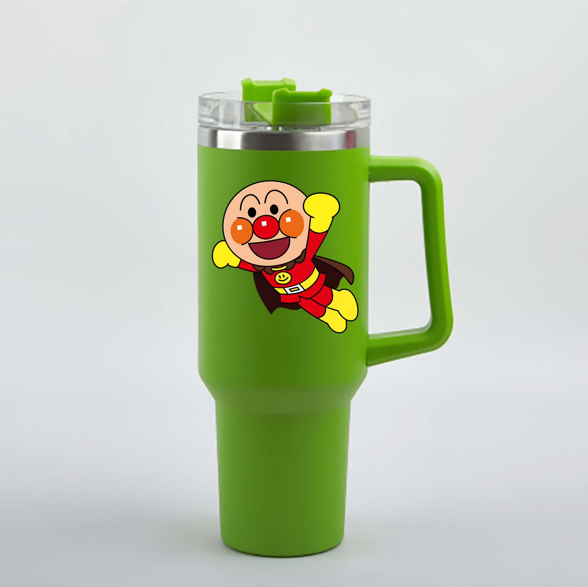 （画像用） アンパンマン Anpanman 1200mL車用タンブラー - クリスタルステッカー（プラスチックストロー付き）